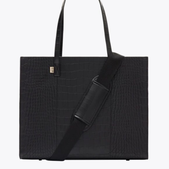 NWT Beis Large Work Tote in Black Croc - Picture 2 of 6